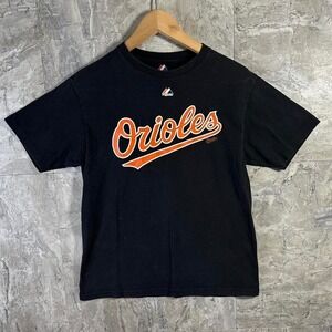 Majestic black Baltimore Orioles baseball tee Size L Woman's  #MLB